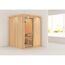 Elementsauna 'Abril' naturbelassen mit Klarglastür und Kranz 165 x 165 x 202 cm