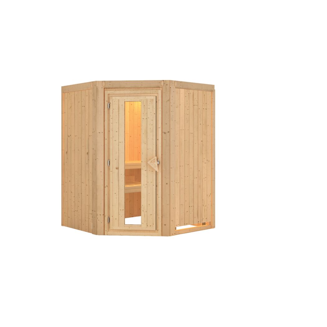 Elementsauna 'Adora' naturbelassen mit Energiespartür 151 x 151 x 198 cm