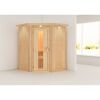 Elementsauna 'Adora' naturbelassen mit Energiespartür und Kranz 165 x 165 x 202 cm