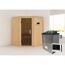 Elementsauna 'Adora' naturbelassen mit graphitfarbener Tür 9 kW Ofen externe Steuerung Easy 151 x 151 x 198 cm