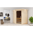Verkleinertes Bild von Elementsauna 'Adora' naturbelassen mit Kranz und graphitfarbener Tür 9 kW Ofen integrierte Steuerung 165 x 165 x 202 cm