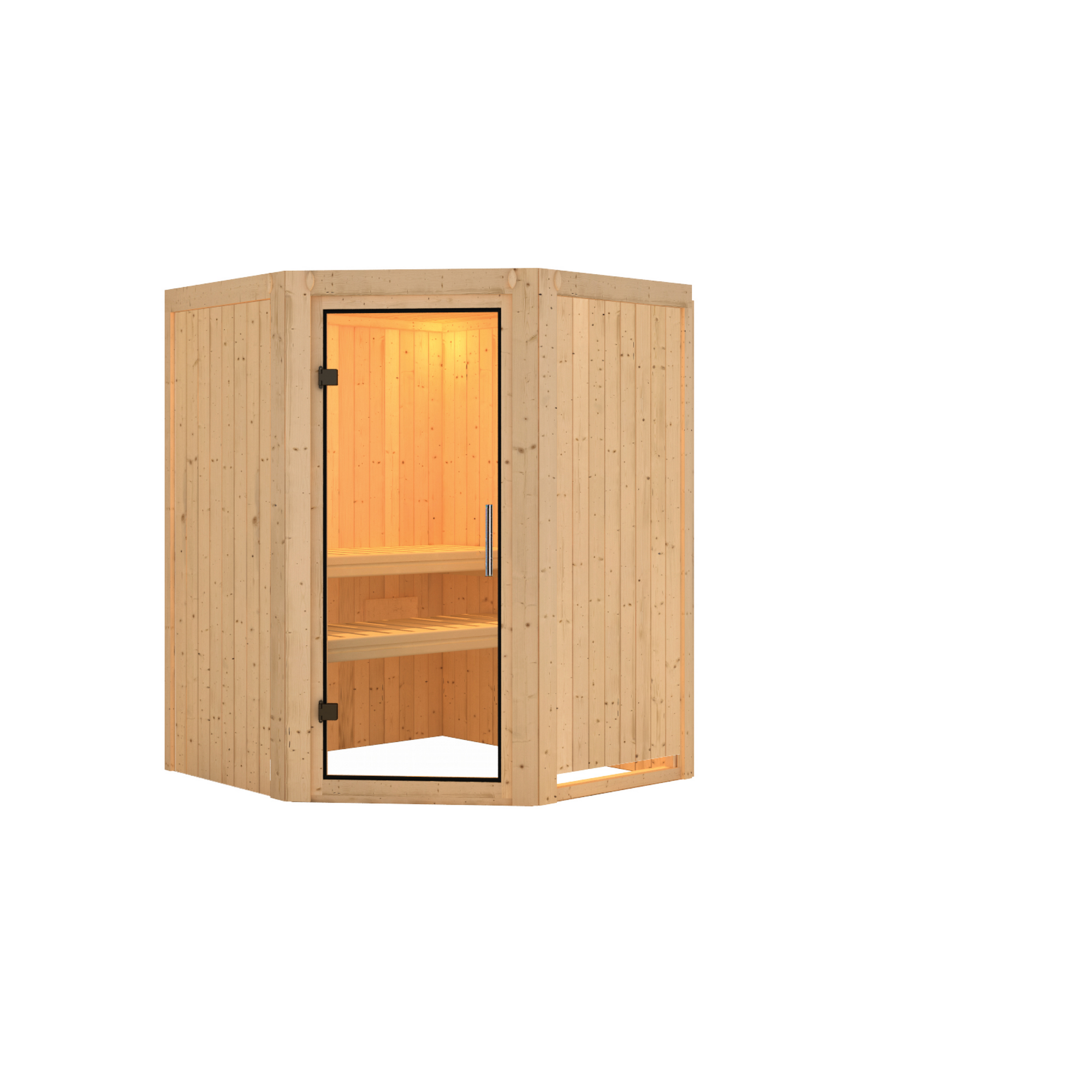 Elementsauna 'Adora' naturbelassen mit Klarglastür 151 x 151 x 198 cm + product picture