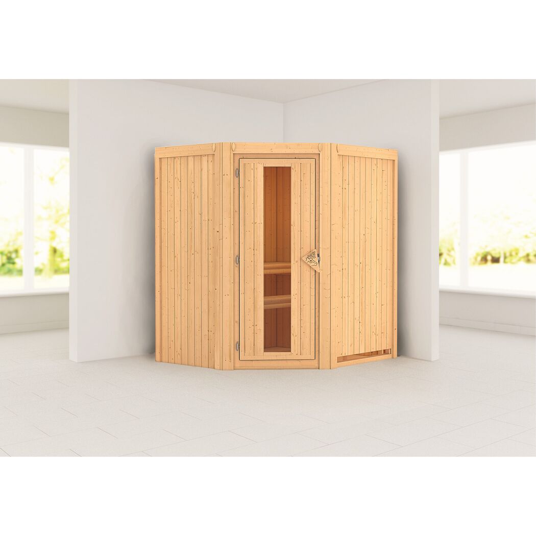 Elementsauna 'Adriana' naturbelassen mit Energiespartür 170 x 151 x 198 cm