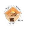Eck-Sauna aus Holz mit Maßen