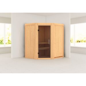 Elementsauna 'Adriana' naturbelassen mit graphitfarbener Tür 170 x 151 x 198 cm