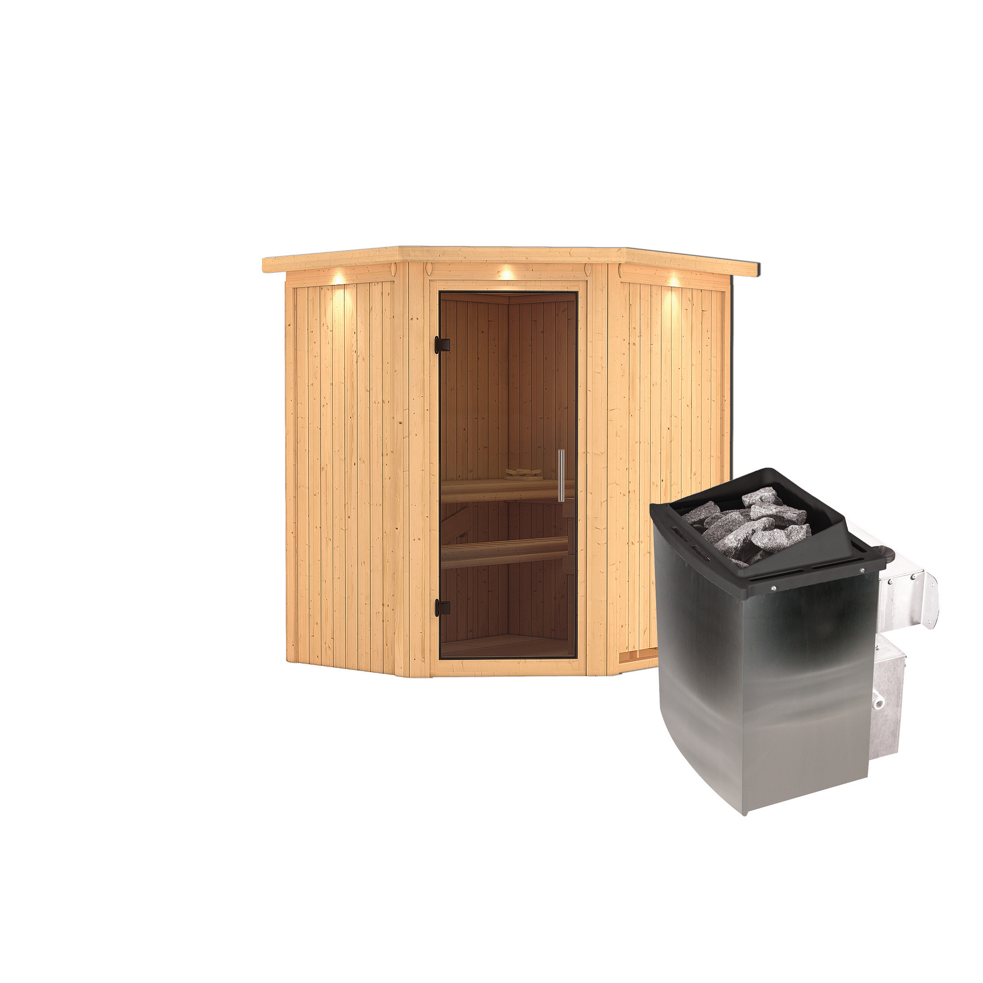 Ecksauna Adriana mit Saunaofen