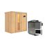Elementsauna 'Aina' naturbelassen mit Energiespartür 9 kW Bio-Ofen externe Steuerung Easy 196 x 118 x 198 cm