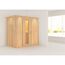 Elementsauna 'Aina' naturbelassen mit Kranz und Energiespartür 210 x 132 x 202 cm