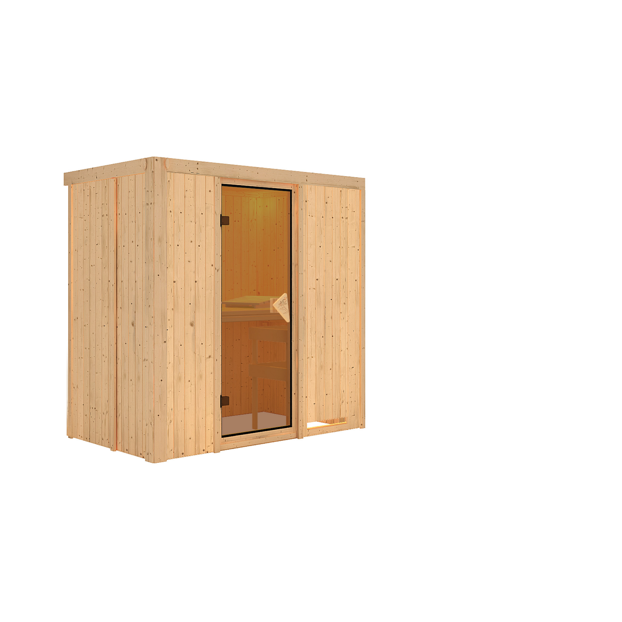 Elementsauna 'Aina' naturbelassen mit bronzierter Tür 196 x 118 x 198 cm + product picture