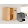 Elementsauna 'Aina' naturbelassen 9 kW Bio-Ofen externe Steuerung Easy 196 x 118 x 198 cm