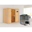 Elementsauna 'Aina' naturbelassen 9 kW Bio-Ofen externe Steuerung Easy 196 x 118 x 198 cm