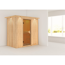 Elementsauna 'Aina' naturbelassen mit Kranz und bronzierter Tür 210 x 132 x 202 cm