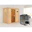 Sauna aus Holz mit Saunaofen