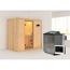 Elementsauna 'Aina' naturbelassen mit Klarglastür 9 kW Bio-Ofenkombi externe Steuerung easy 196 x 118 x 198 cm