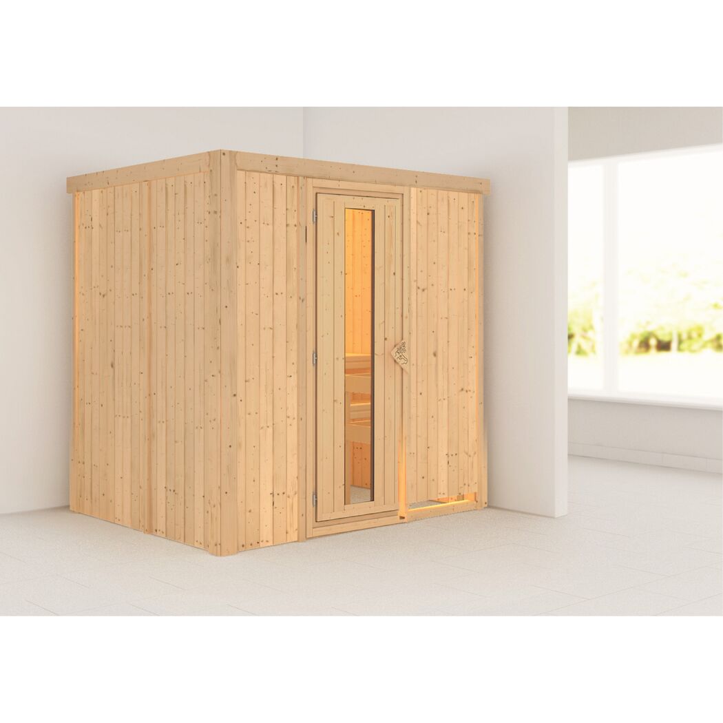 Elementsauna 'Aitana' naturbelassen mit Energiespartür 196 x 151 x 198 cm