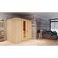 Elementsauna 'Aitana' naturbelassen mit Energiespartür 9 kW Ofen externe Steuerung Easy 196 x 151 x 198 cm
