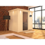 Elementsauna 'Aitana' naturbelassen mit Kranz und graphitfarbener Tür 9 kW Bio-Ofen externe Steuerung Easy 210 x 165 x 202 cm