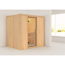 Elementsauna 'Aitana' naturbelassen mit Klarglastür 196 x 151 x 198 cm
