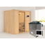Elementsauna 'Aitana' naturbelassen mit Klarglastür 9 kW Ofen externe Steuerung easy 196 x 151 x 198 cm