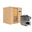 Elementsauna 'Aitana' naturbelassen mit Klarglastür 9 kW Bio-Ofen externe Steuerung easy 196 x 151 x 198 cm