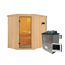 Elementsauna 'Alba' naturbelassen 9 kW Ofen Edelstahl externe Steuerung Easy 151 x 196 x 198 cm