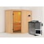 Elementsauna 'Alba' naturbelassen 9 kW Bio-Ofen Edelstahl externe Steuerung Easy 151 x 196 x 198 cm