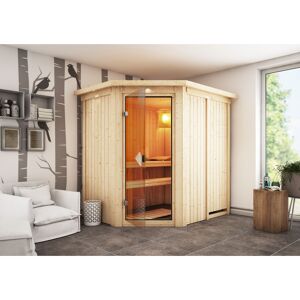Elementsauna 'Alba' naturbelassen mit Kranz 165 x 210 x 202 cm