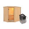 Ecksauna Alba aus Holz mit Saunaofen