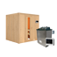 Elementsauna 'Alejandra' naturbelassen mit Energiespartür 9 kW Ofen externe Steuerung Easy 196 x 170 x 198 cm