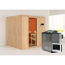 Elementsauna 'Alejandra' naturbelassen 9 kW Bio-Ofen Edelstahl externe Steuerung Easy 196 x 170 x 198 cm