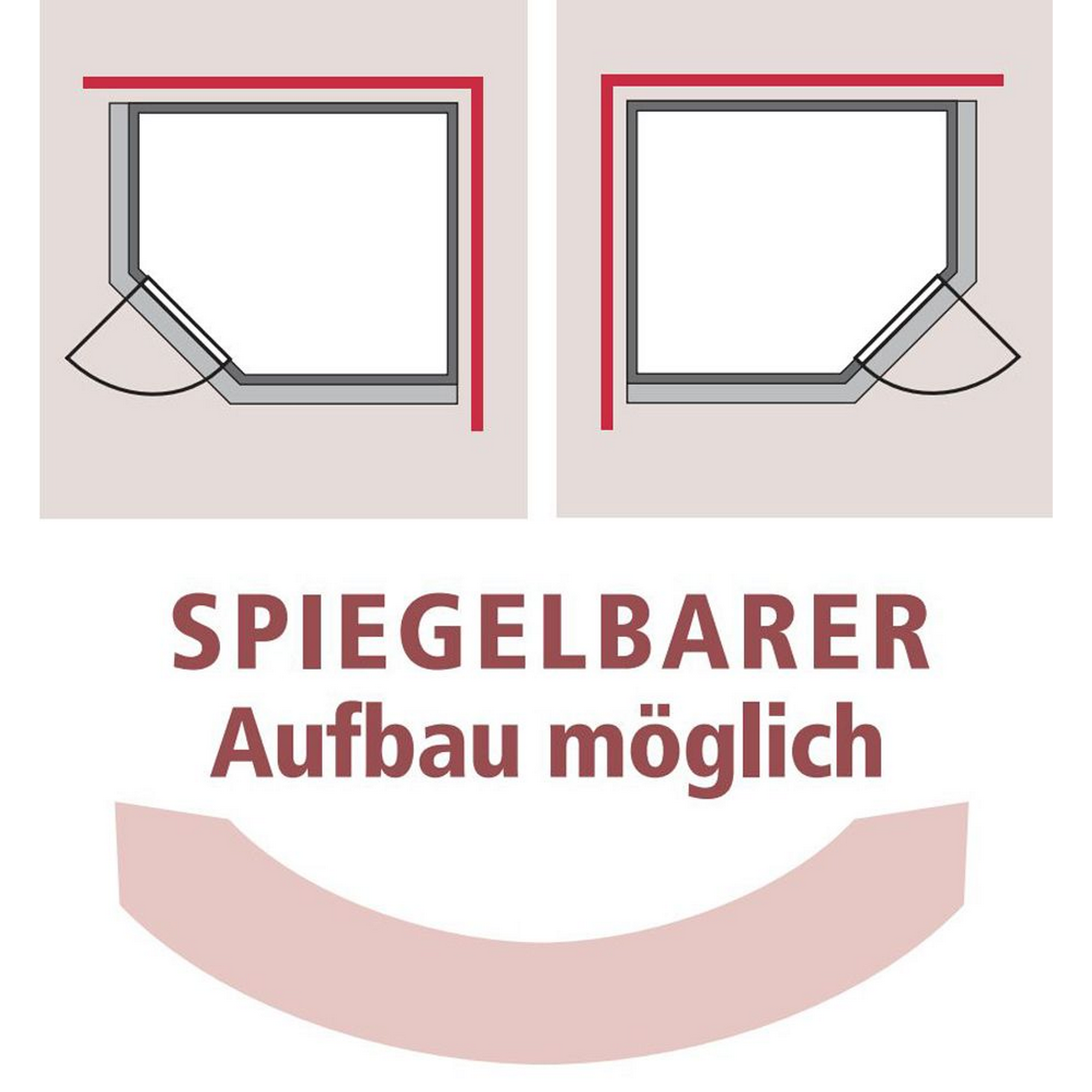 Spiegelbarer Aufbau möglich