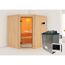 Elementsauna 'Alena' naturbelassen mit bronzierter Tür 9 kW Ofen Edelstahl externe Steuerung Easy 196 x 170 x 198 cm