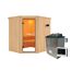 Elementsauna 'Alena' naturbelassen mit bronzierter Tür 9 kW Ofen Edelstahl externe Steuerung Easy 196 x 170 x 198 cm