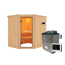 Elementsauna 'Alena' naturbelassen mit bronzierter Tür 9 kW Ofen Edelstahl externe Steuerung Easy 196 x 170 x 198 cm