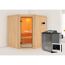 Elementsauna 'Alena' naturbelassen mit bronzierter Tür 9 kW Bio-Ofen Edelstahl externe Steuerung Easy 196 x 170 x 198 cm
