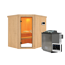 Elementsauna 'Alena' naturbelassen mit bronzierter Tür 9 kW Bio-Ofen Edelstahl externe Steuerung Easy 196 x 170 x 198 cm