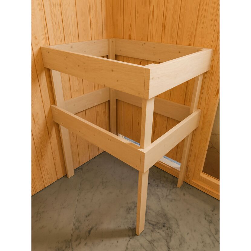 Elementsauna 'Alena' naturbelassen mit Klarglastür 196 x 170 x 198 cm