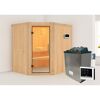 Elementsauna 'Alena' naturbelassen mit Klarglastür 9 kW Ofen externe Steuerung easy 196 x 170 x 198 cm
