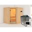 Elementsauna 'Alena' naturbelassen mit Klarglastür 9 kW Ofen externe Steuerung easy 196 x 170 x 198 cm