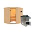 Elementsauna 'Alena' naturbelassen mit Klarglastür 9 kW Ofen externe Steuerung easy 196 x 170 x 198 cm