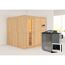 Elementsauna 'Alesia' naturbelassen mit Energiespartür 9 kW Bio-Ofen externe Steuerung Easy 196 x 196 x 198 cm