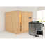 Elementsauna 'Alesia' naturbelassen mit Energiespartür 9 kW Bio-Ofen externe Steuerung Easy 196 x 196 x 198 cm