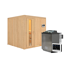 Elementsauna 'Alesia' naturbelassen mit Energiespartür 9 kW Bio-Ofen externe Steuerung Easy 196 x 196 x 198 cm