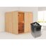 Elementsauna 'Alesia' naturbelassen 9 kW Ofen integrierte Steuerung 196 x 196 x 198 cm