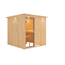 Elementsauna 'Alesia' naturbelassen mit Kranz und bronzierter Tür 210 x 210 x 202 cm