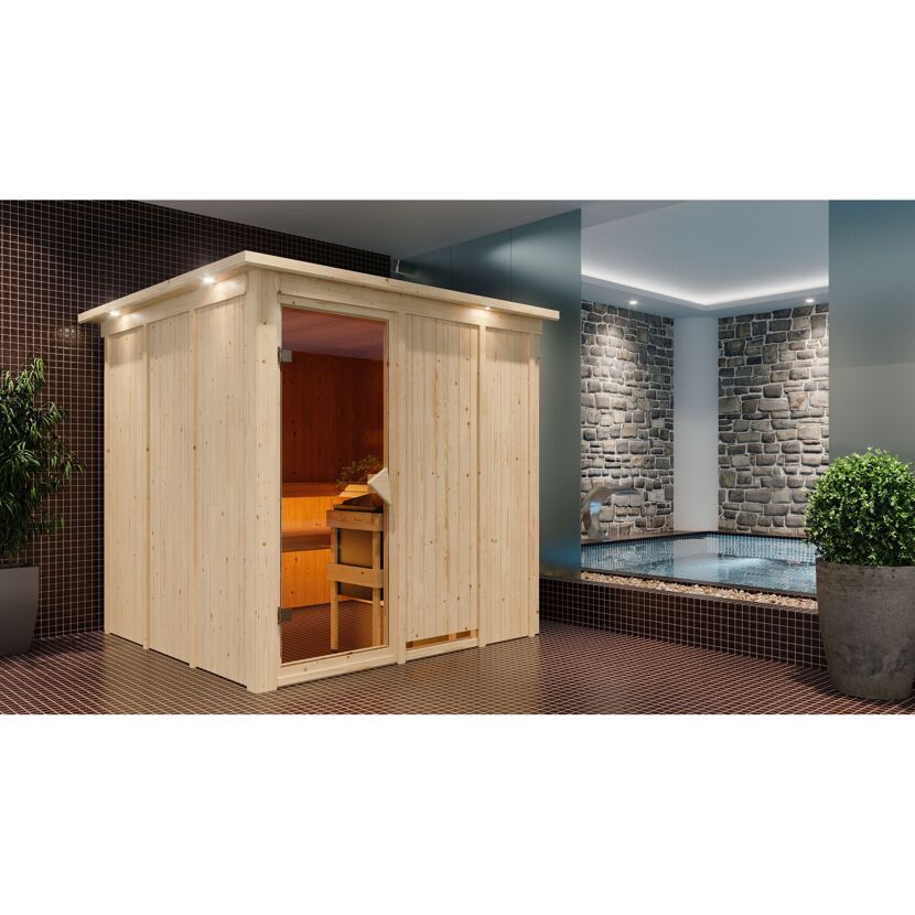Saunakabine Alesia Front9KW natur
