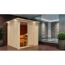 Elementsauna 'Alesia' naturbelassen mit Kranz 9 kW Bio-Ofen externe Steuerung Easy 210 x 210 x 202 cm