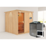 Elementsauna 'Alesia' naturbelassen mit Kranz 9 kW Bio-Ofen externe Steuerung Easy 210 x 210 x 202 cm