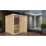 Elementsauna 'Alesia' naturbelassen mit Klarglastür 9 kW Bio-Ofen externe Steuerung easy 196 x 196 x 198 cm