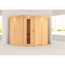 Elementsauna 'Alicia' naturbelassen mit Kranz und Energiespartür 210 x 210 x 202 cm